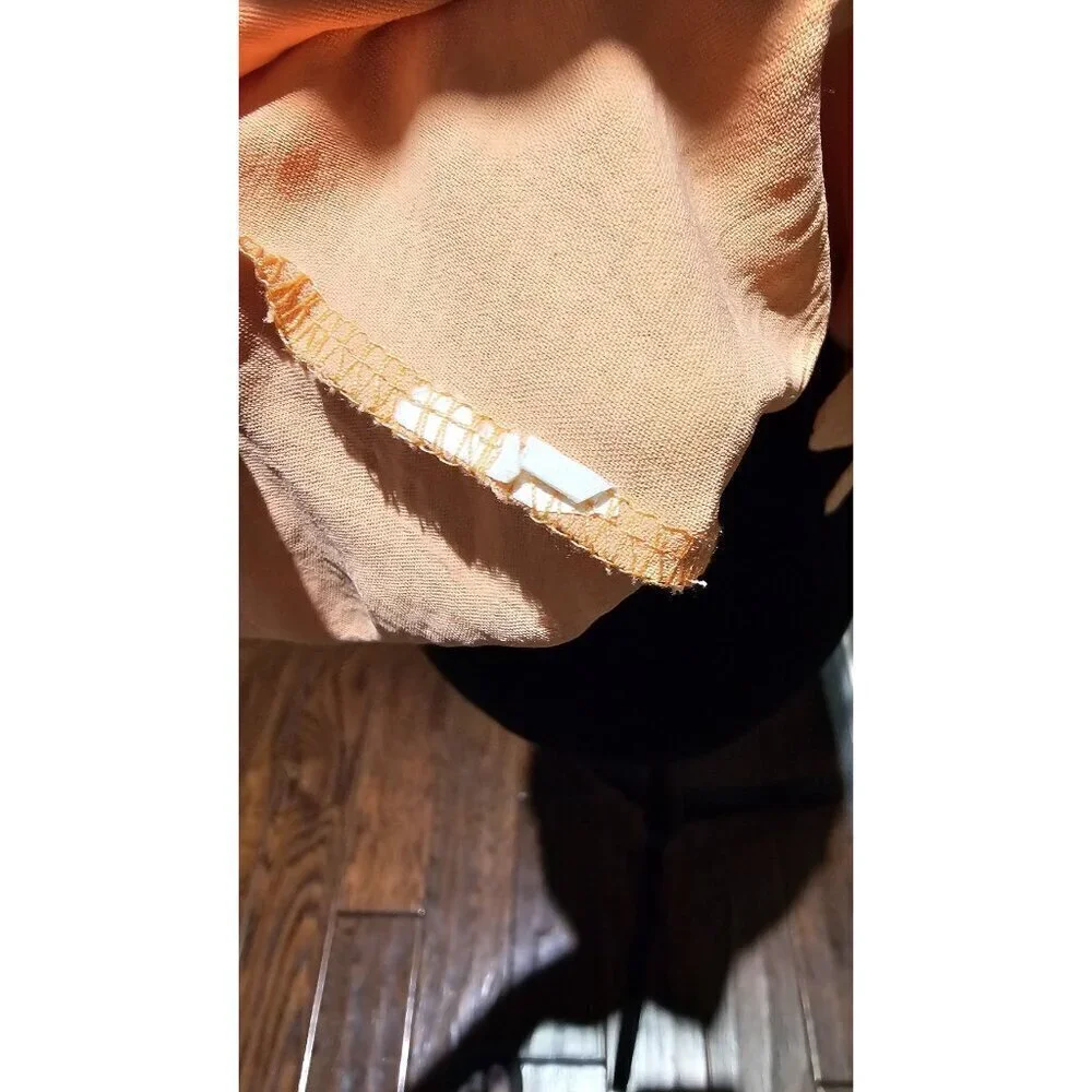 Hailey & Co Pastel Peach Colorblock M Coastal Halter Top W Scalloped Hem & Tie - Picture 7 of 7